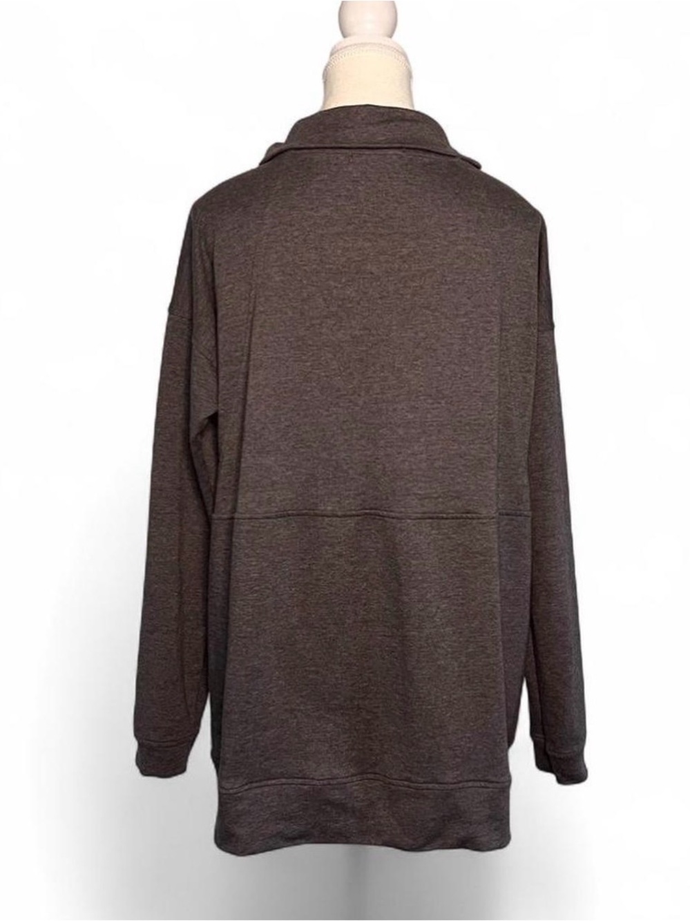 Haute Edition Quarter Zip Cowl Neck Tunic Sweatshirt Large - Picture 2 of 7